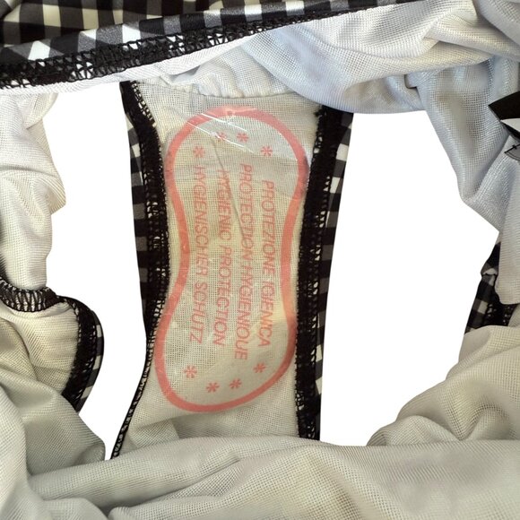 Talbots Miraclesuit black white checkered lightly padded one piece swimsuit 12 - Picture 8 of 12